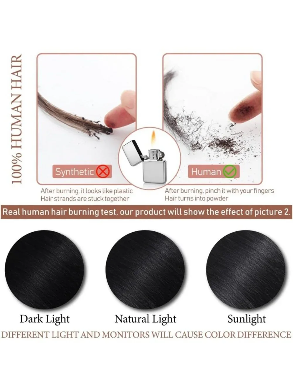 Real Human Hair Clip-In Extensions - Jet Black, Easy to Apply, Natural Look